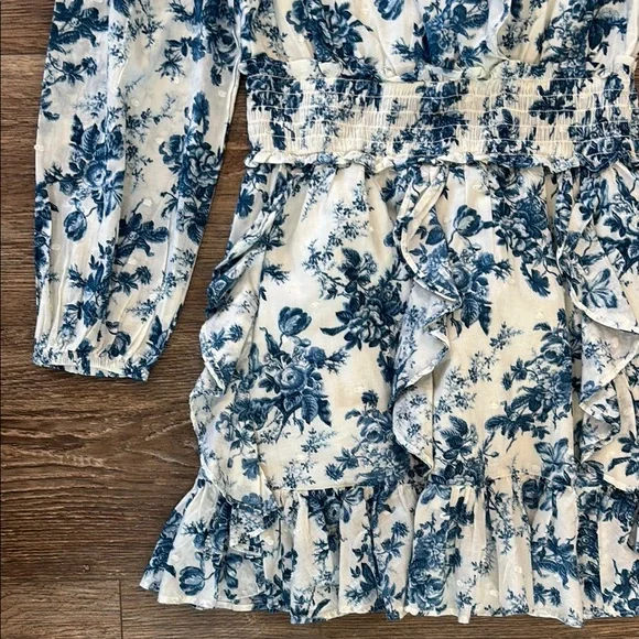 LoveShackFancy x GAP Blue Floral Mini Dress Women's Size Small Limited Edition - Picture 7 of 13